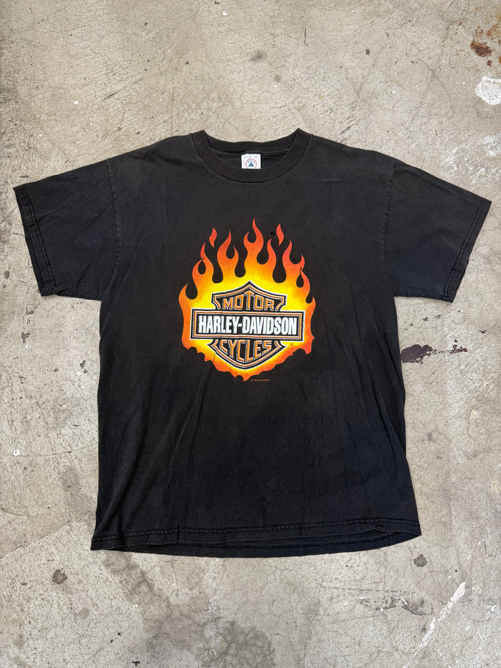 Vintage 90s Harley Flame Logo Tshirt Size Large