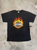 Vintage 90s Harley Flame Logo Tshirt Size Large