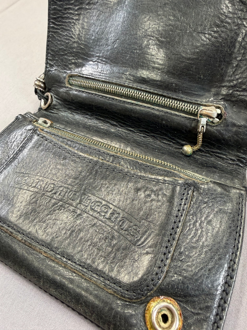 Chrome Hearts 2Zip Cross Ball Wallet Pre Owned