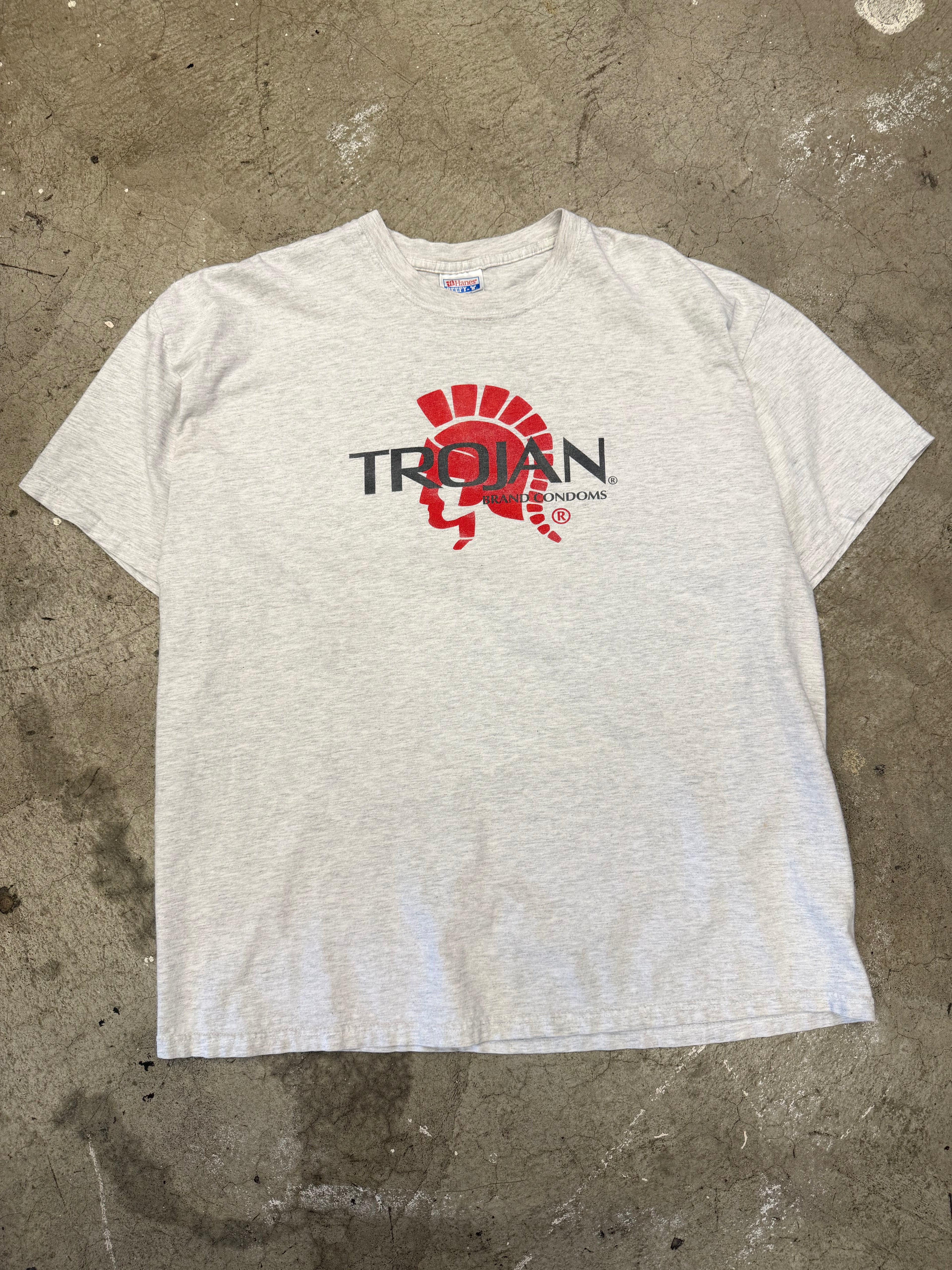 Vintage 90s Trojan Brand Condom Tshirt Size XL