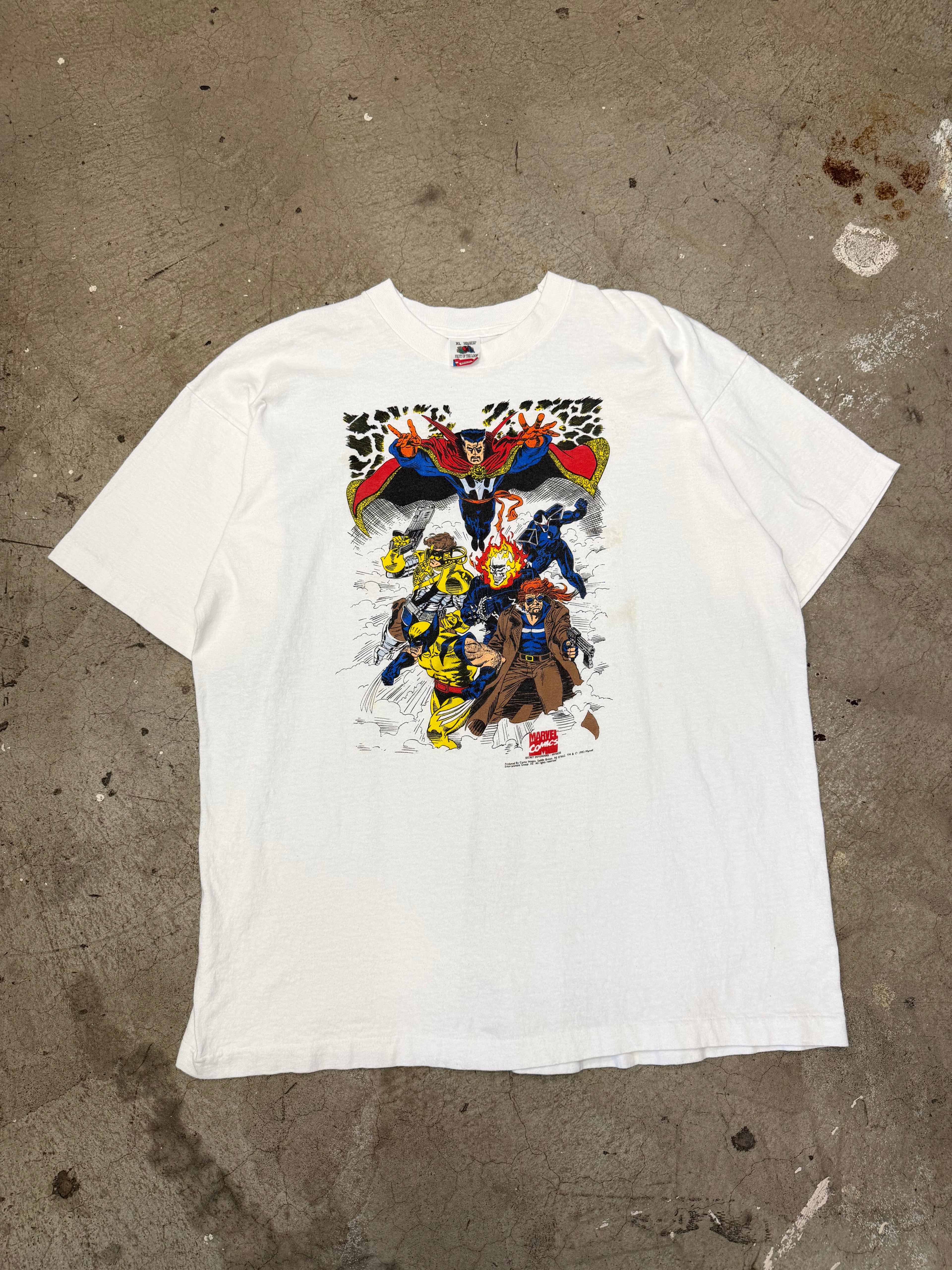 Vintage 1993 Marvel Secret Defenders Comic Tshirt Size XL