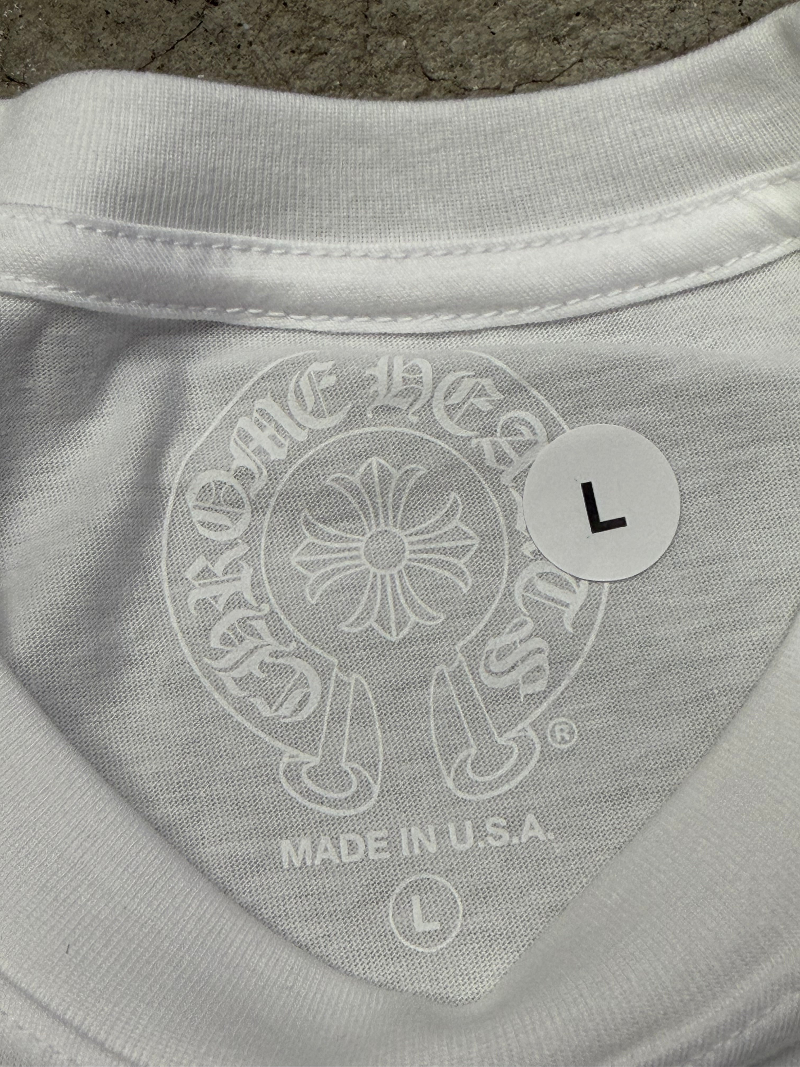 Chrome Hearts Las Vegas Horseshoe White Tshirt Size Large Brand New W/ Receipt