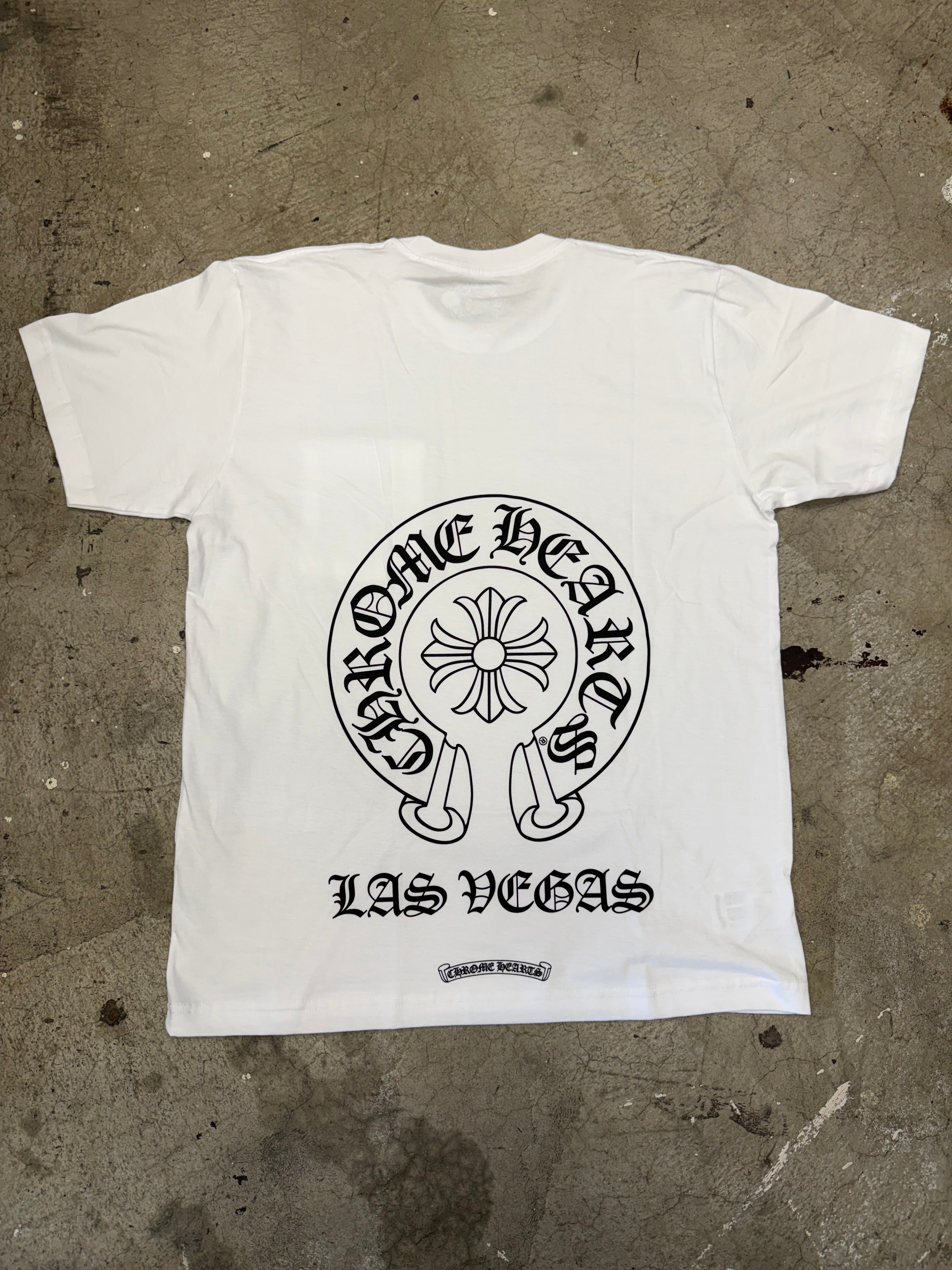 Chrome Hearts Las Vegas Horseshoe White Tshirt Size Large Brand New W/ Receipt