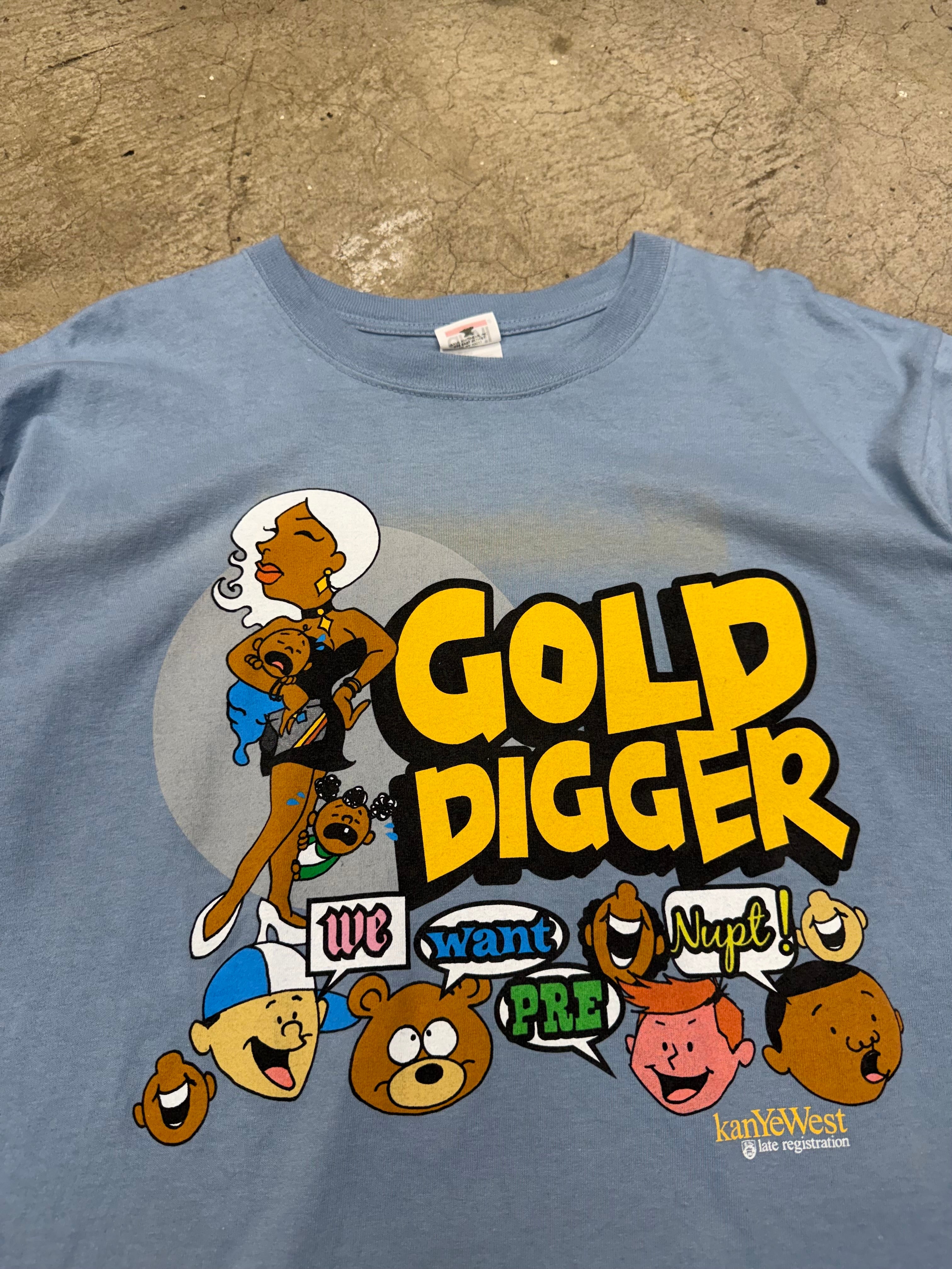 Vintage Kanye West Gold digger Music Promo Tshirt Size Large