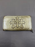 Chrome Hearts REC F Zip Cemetery 3 Cross Patch Metallic Gold Wallet Pre Owned