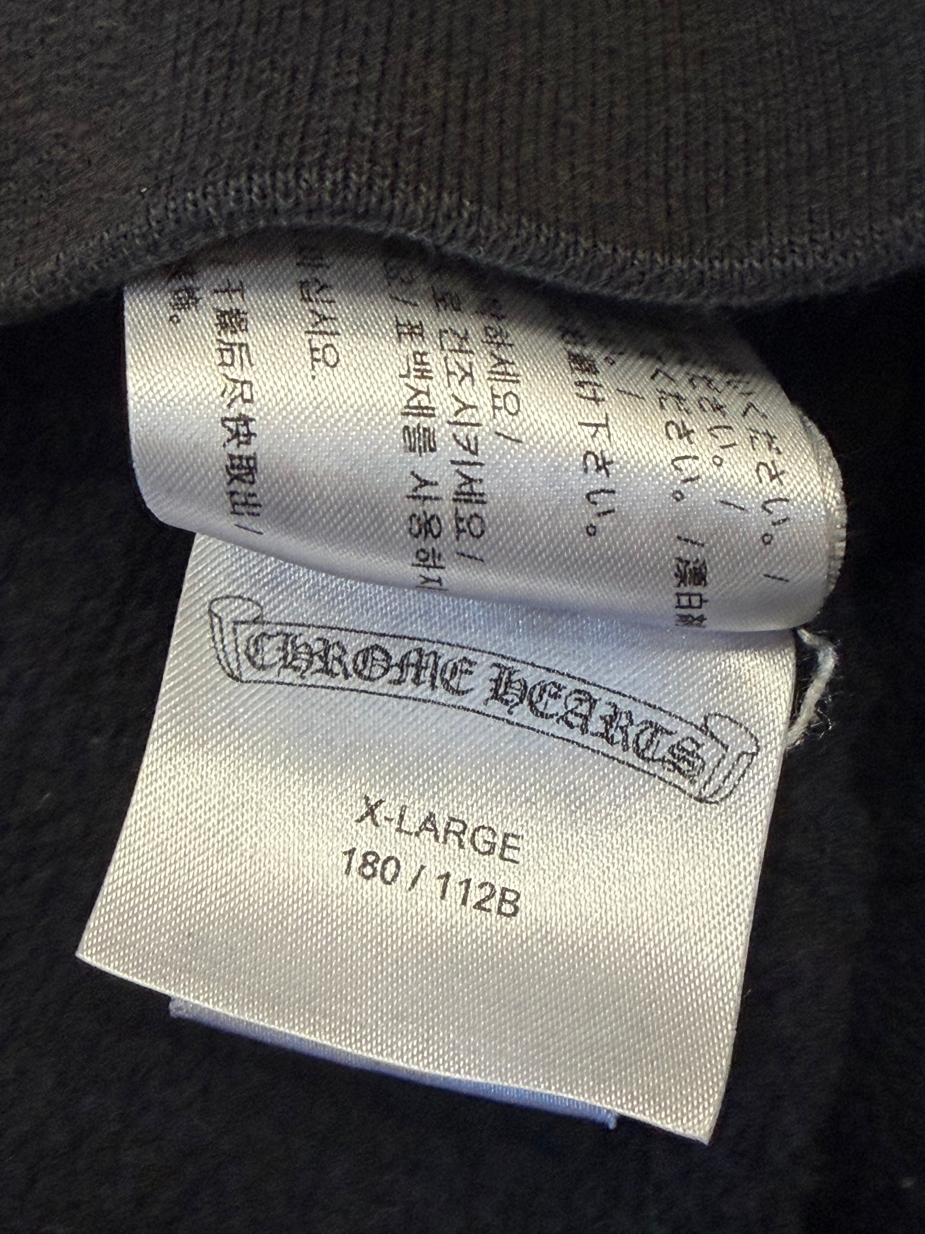 Chrome Hearts CH Scroll Black Hoodie Size XL Pre Owned