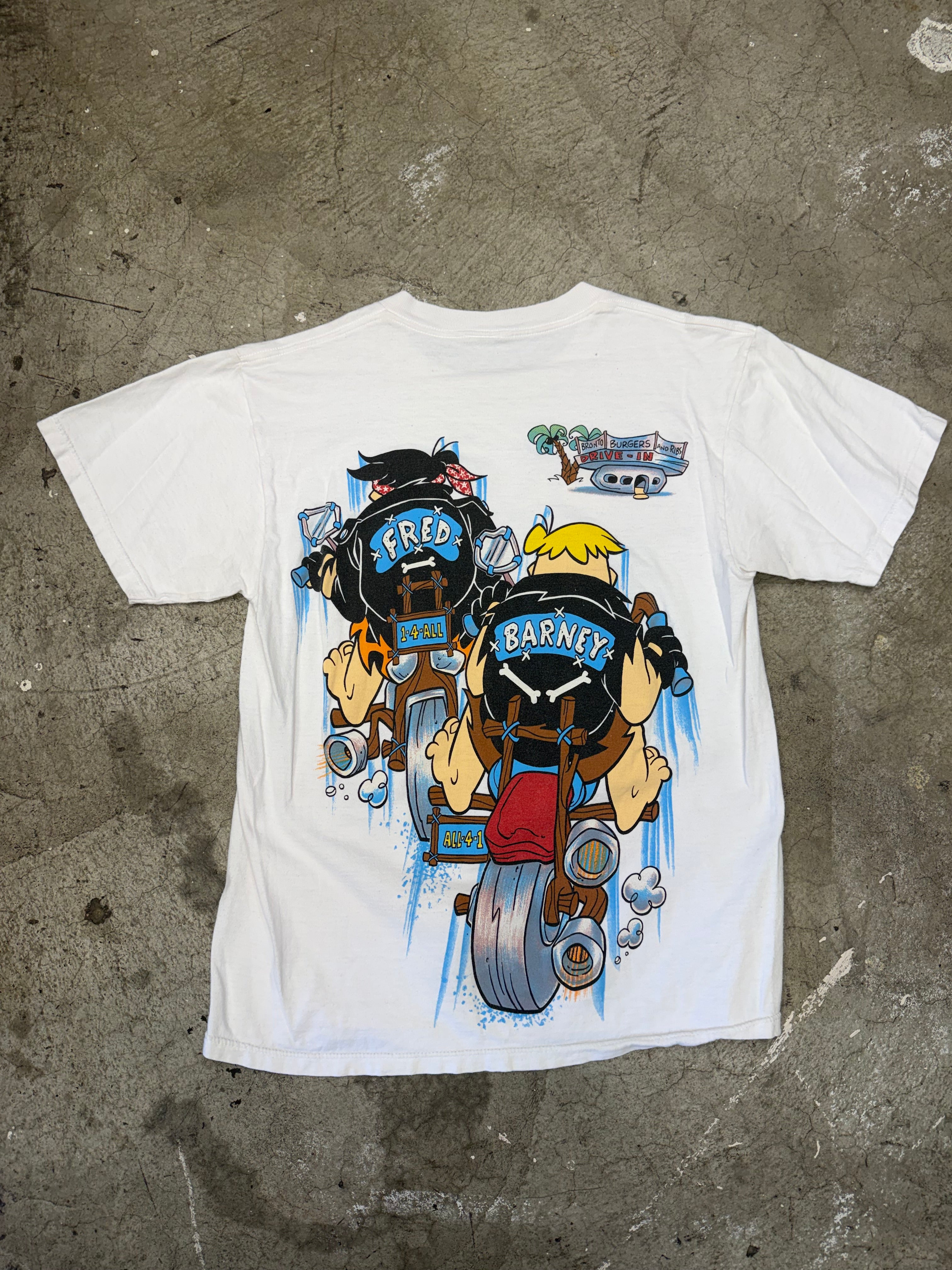 Vintage 90s Flintstones Bikers Tshirt Size Medium