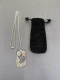 Chrome Hearts Large Fleur Cut Out Dog Tag & Chain W/ Dustbag & Receipt Brand New