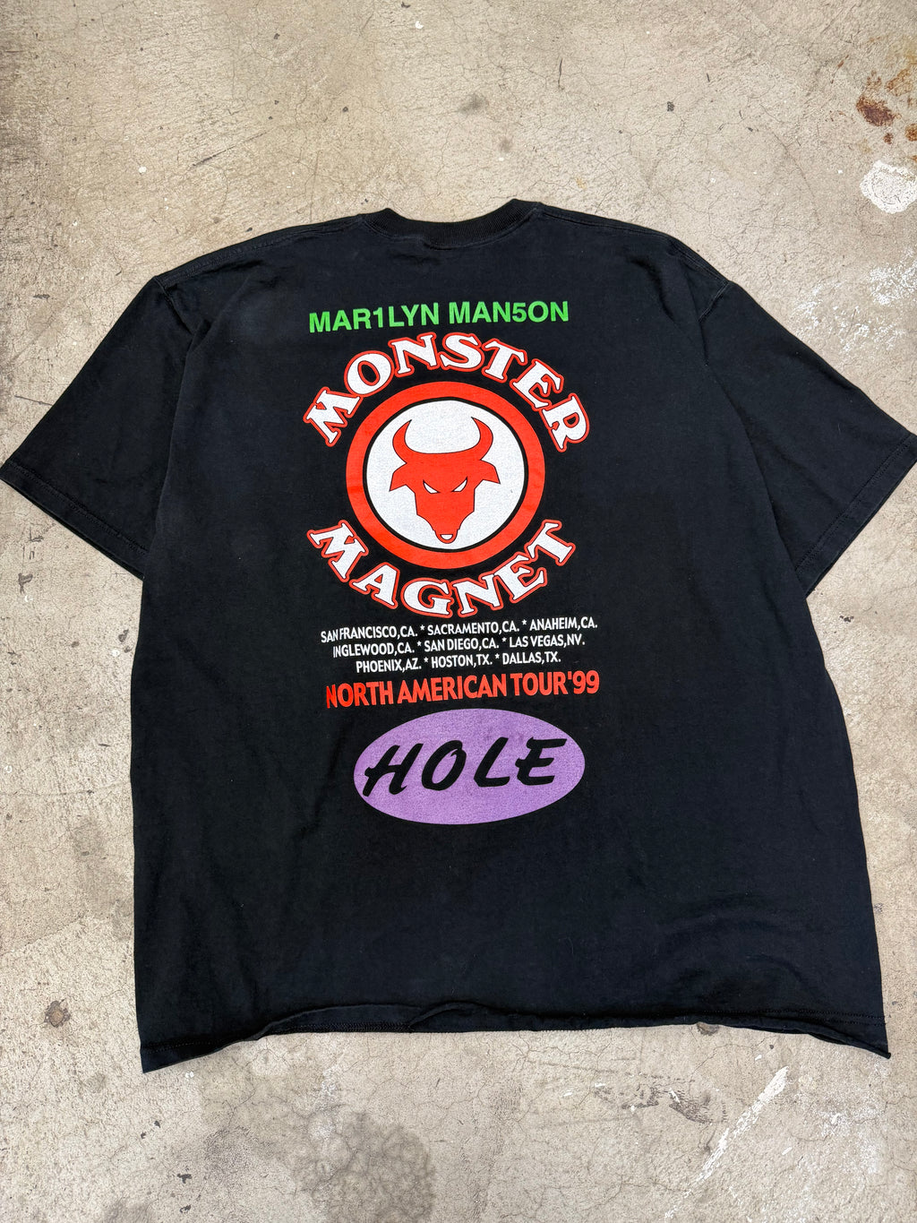 Vintage 1999 Marilyn Manson Hole Monster Magnet Tour Tshirt Size XXL