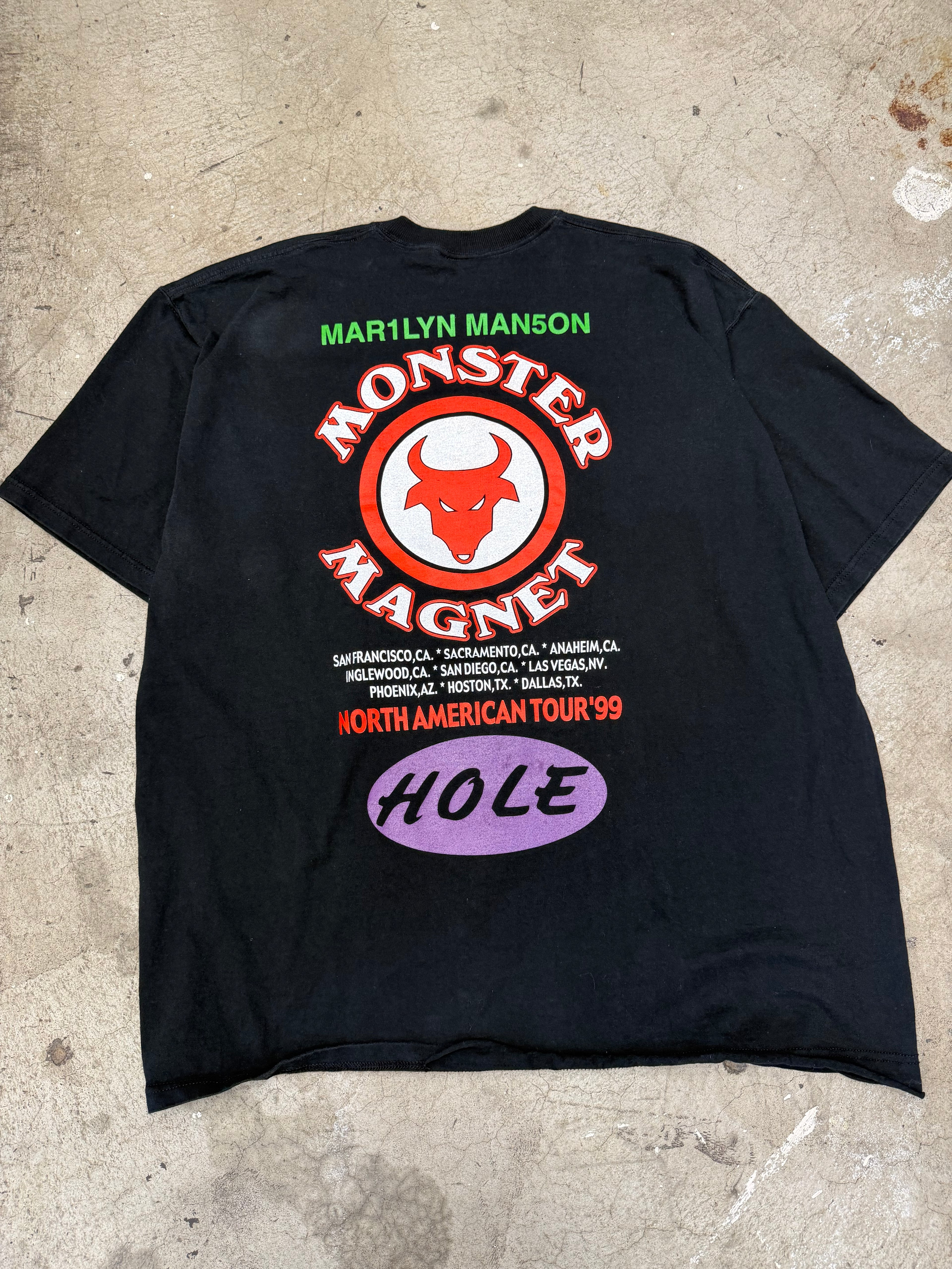 Vintage 1999 Marilyn Manson Hole Monster Magnet Tour Tshirt Size XXL
