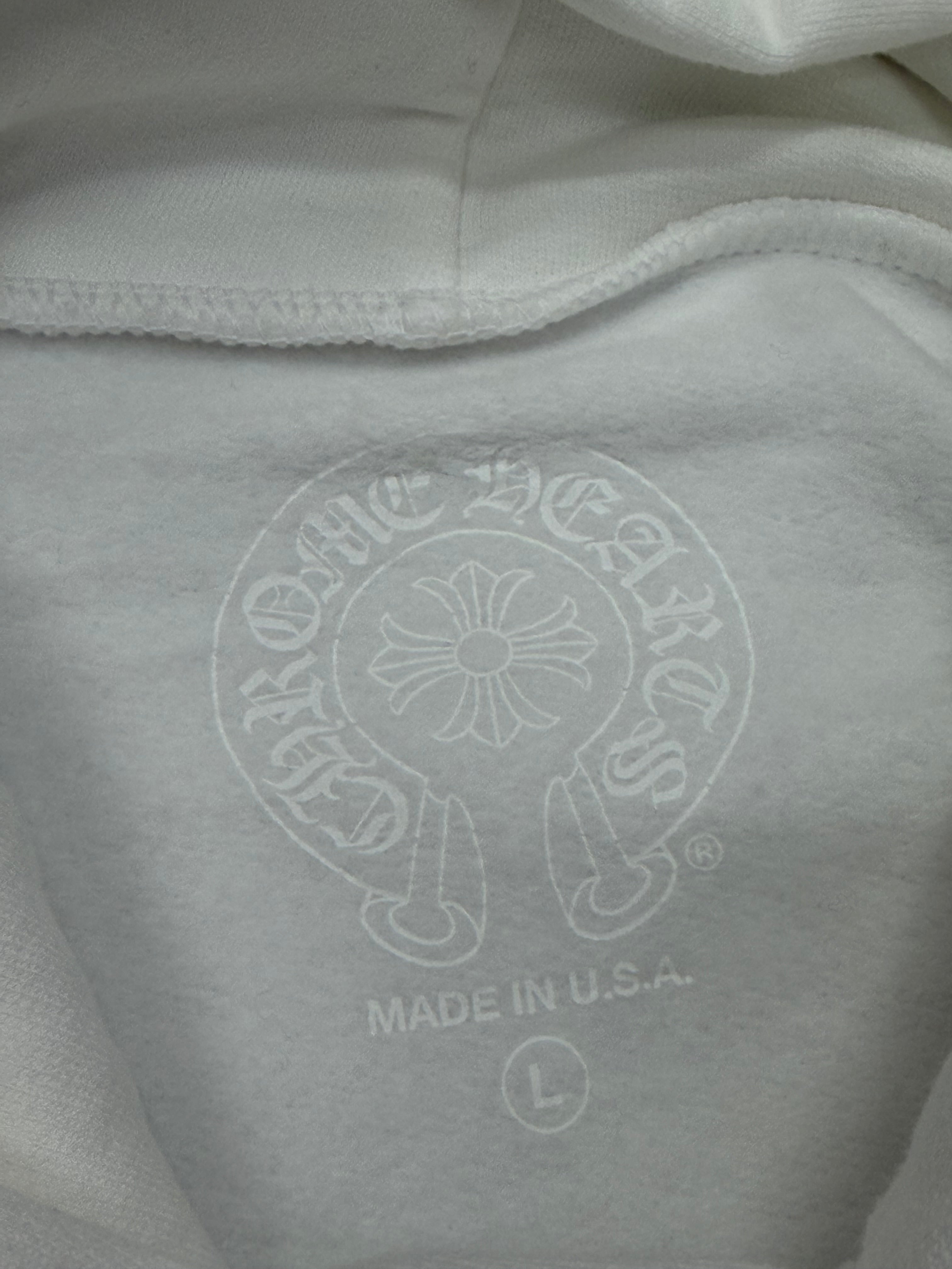 Chrome Hearts White Vertical Logo Hoodie Size Large Brand New W/ Receipt