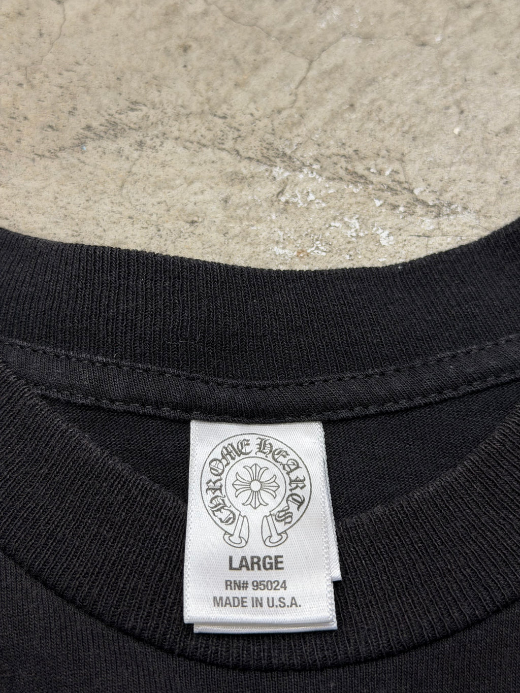 Chrome Hearts Cemetery Cross Scroll CH Black Tshirt Size Large Pre Owned