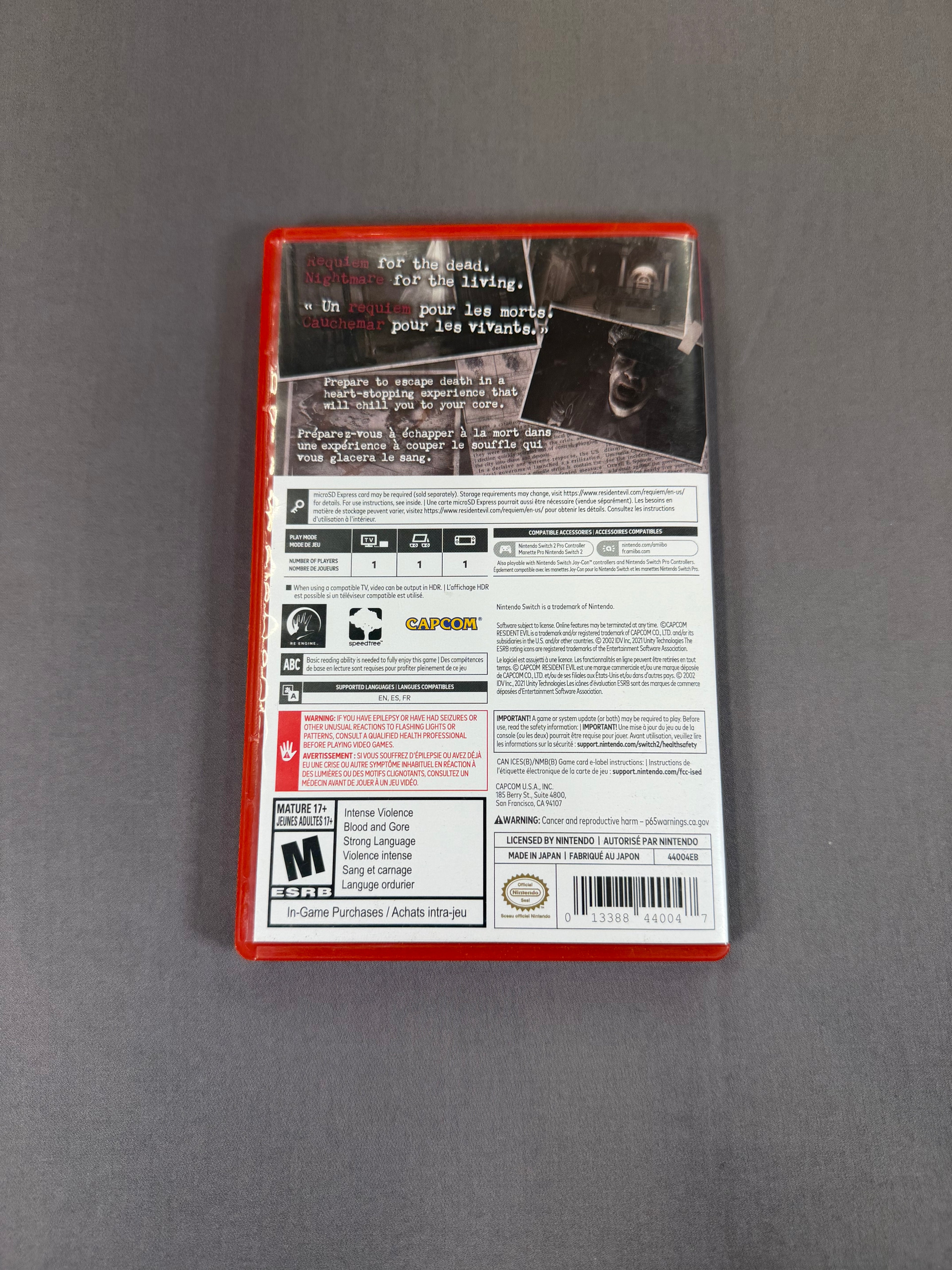Nintendo Switch 2 Resident Evil Requiem Pre Owned