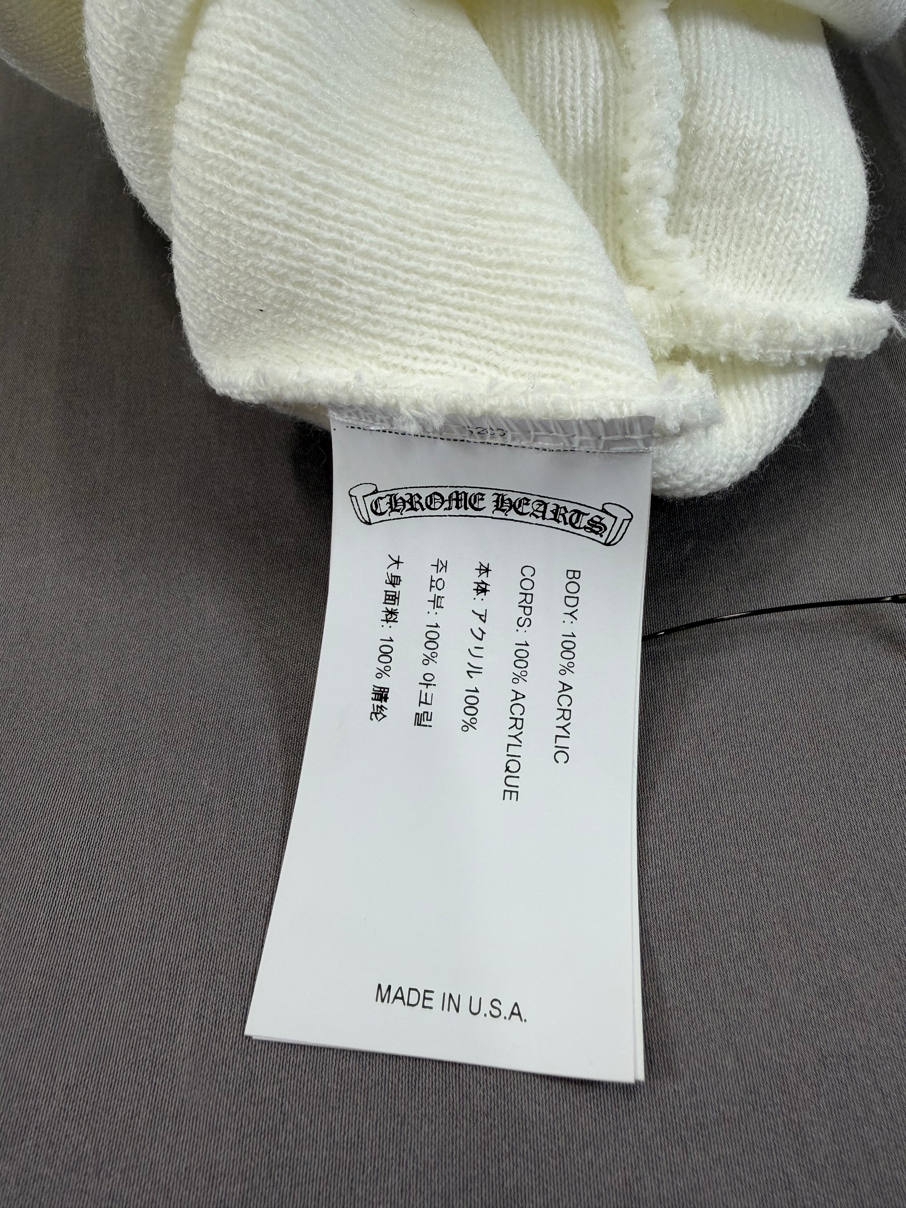 Chrome Hearts White CH Logo Beanie Brand New