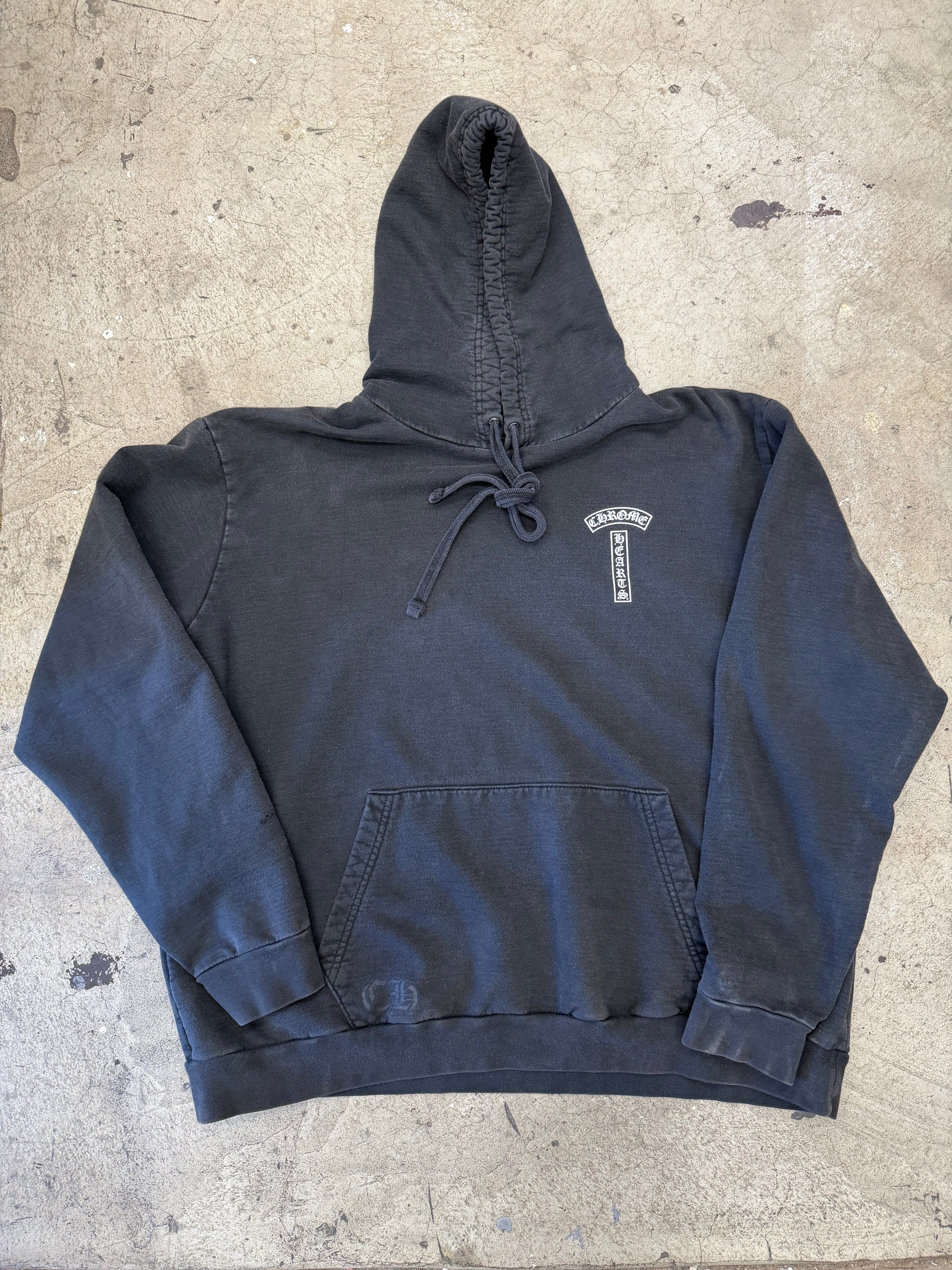 Chrome Hearts CH Scroll Black Hoodie Size XL Pre Owned
