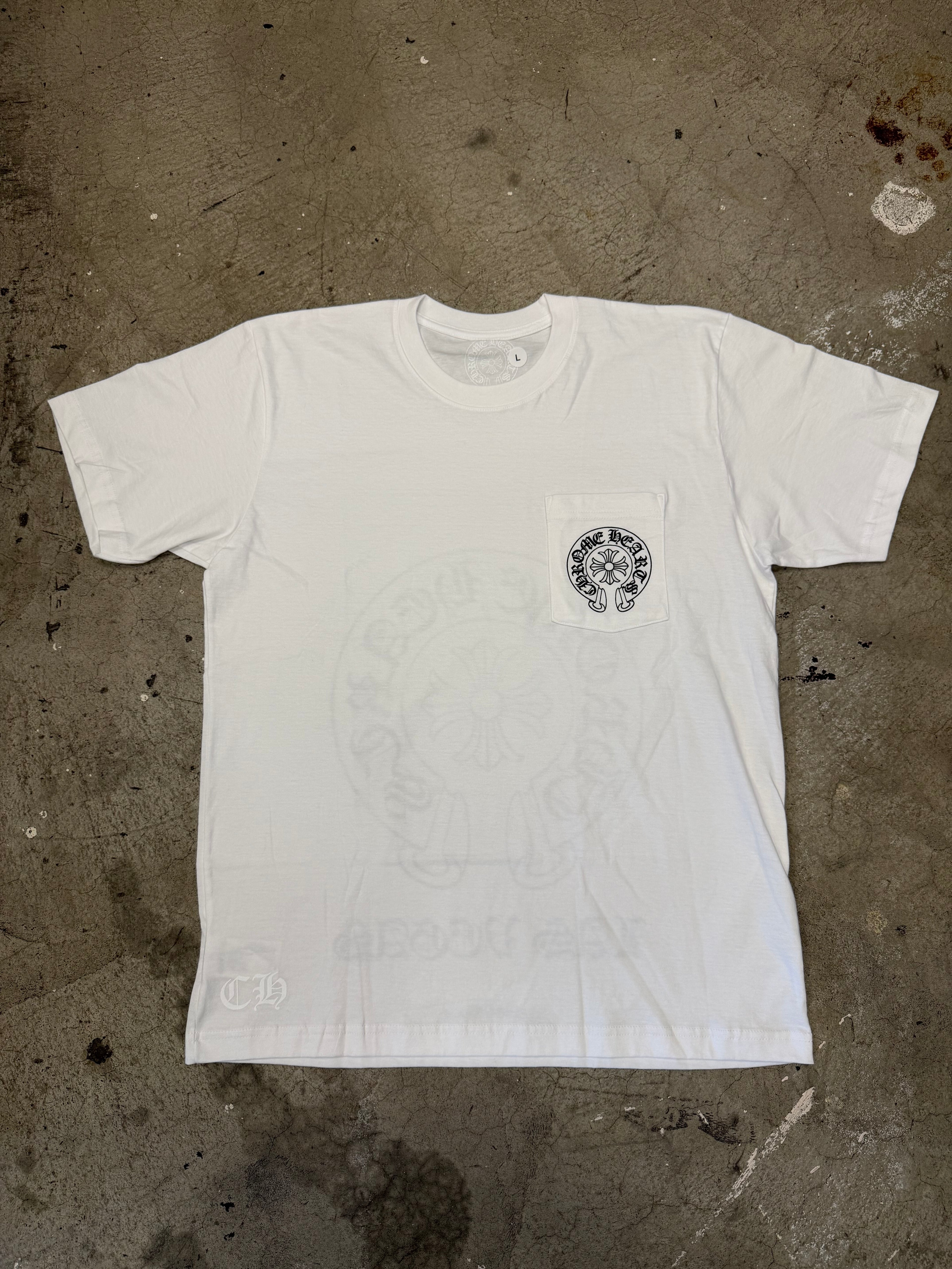 Chrome Hearts Las Vegas Horseshoe White Tshirt Size Large Brand New W/ Receipt