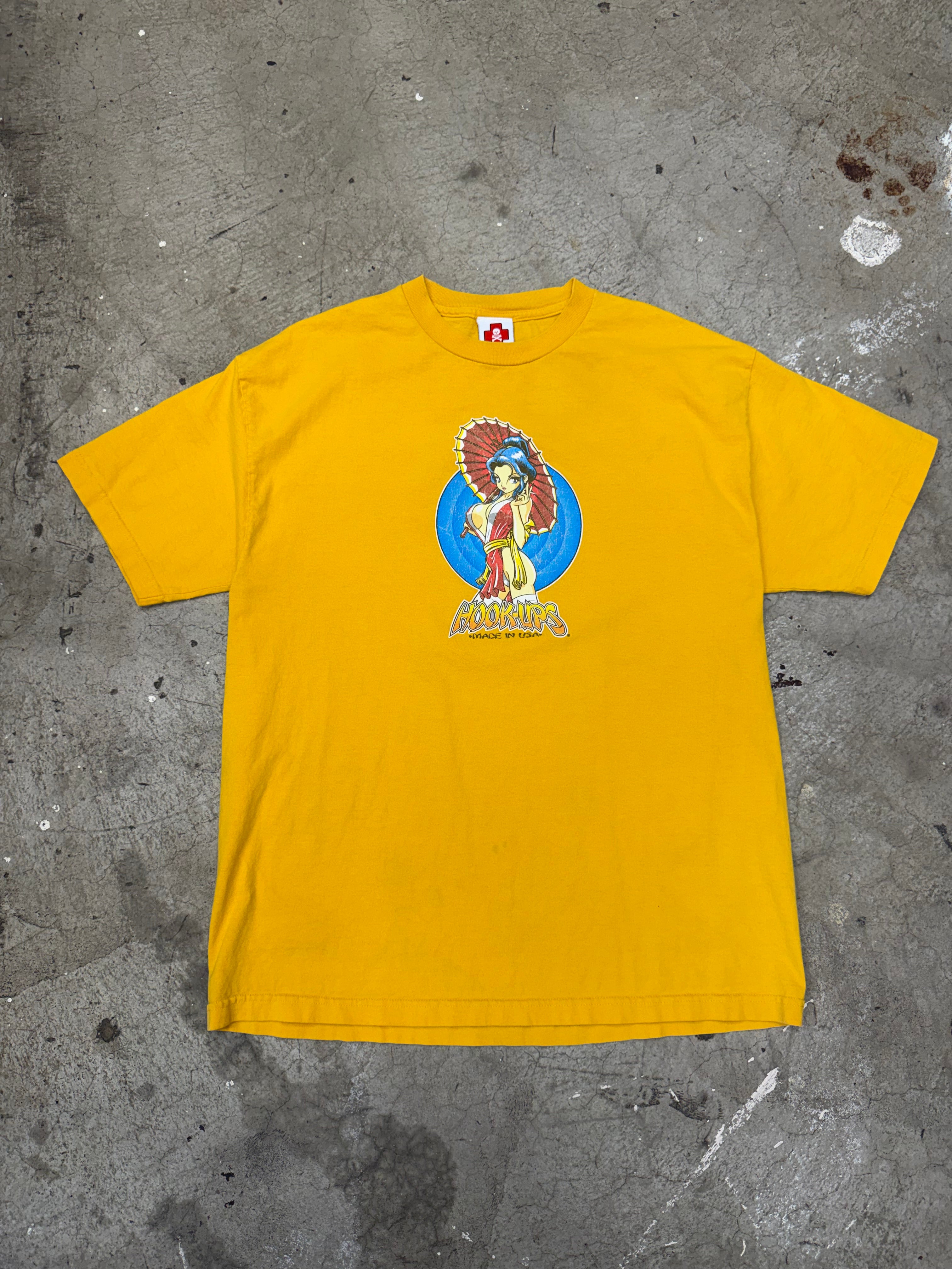 Vintage 90s Hookups Geisha Girl Skate Tshirt Size XL