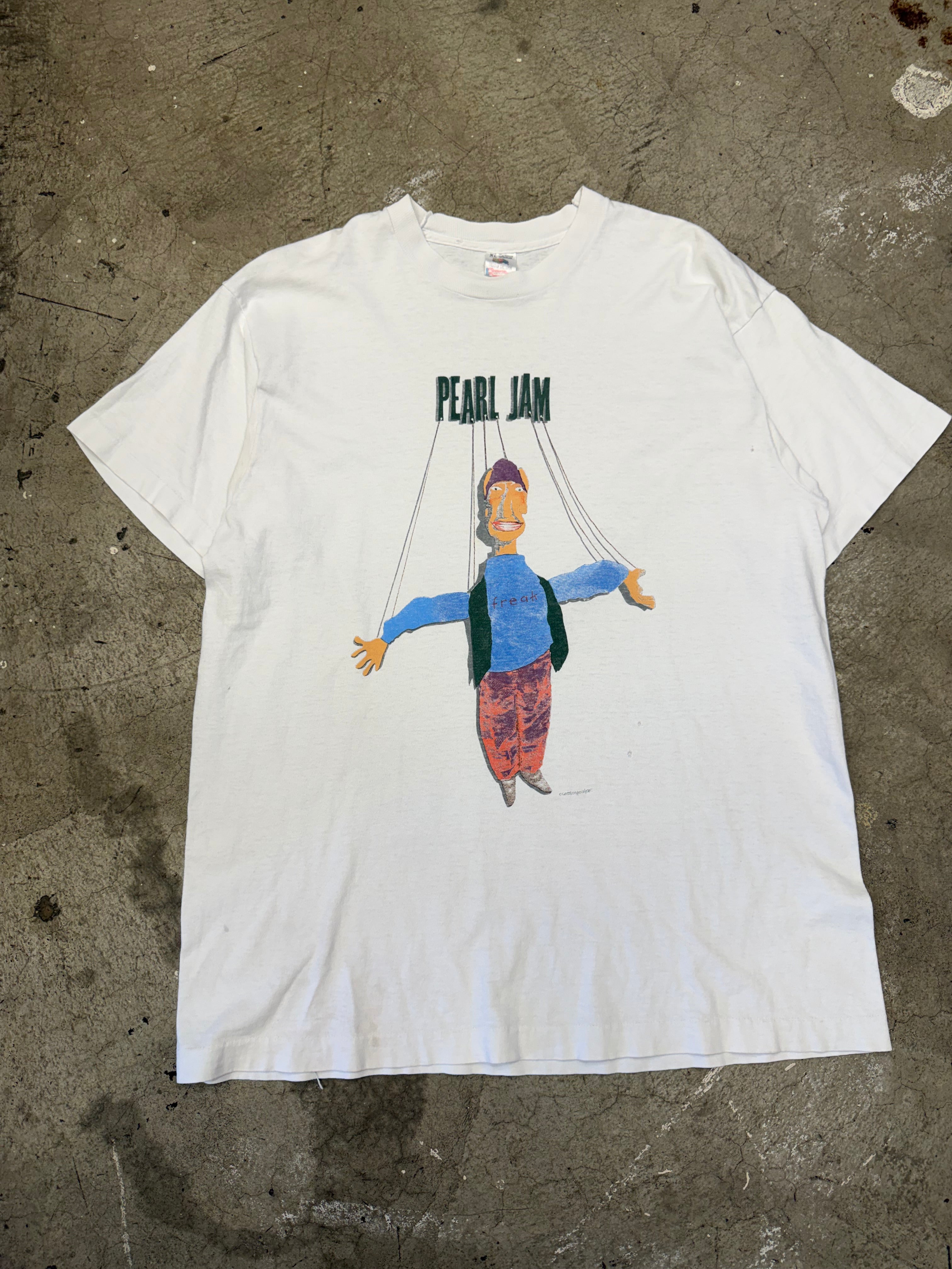 Vintage 1994 Pearl Jam Freak Puppet Tshirt Size XL