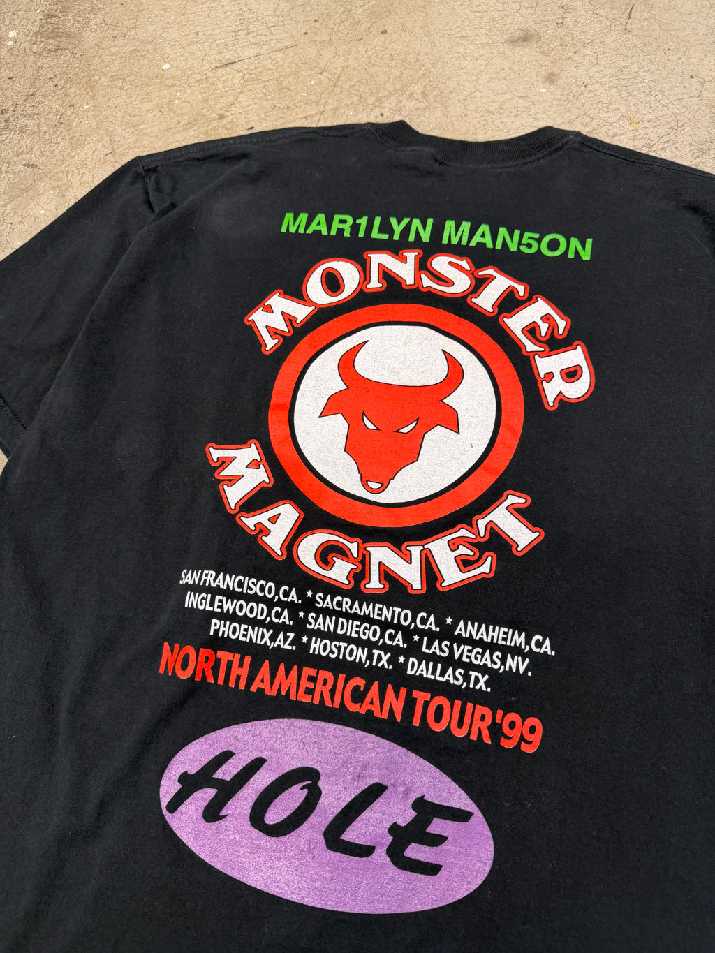 Vintage 1999 Marilyn Manson Hole Monster Magnet Tour Tshirt Size XXL