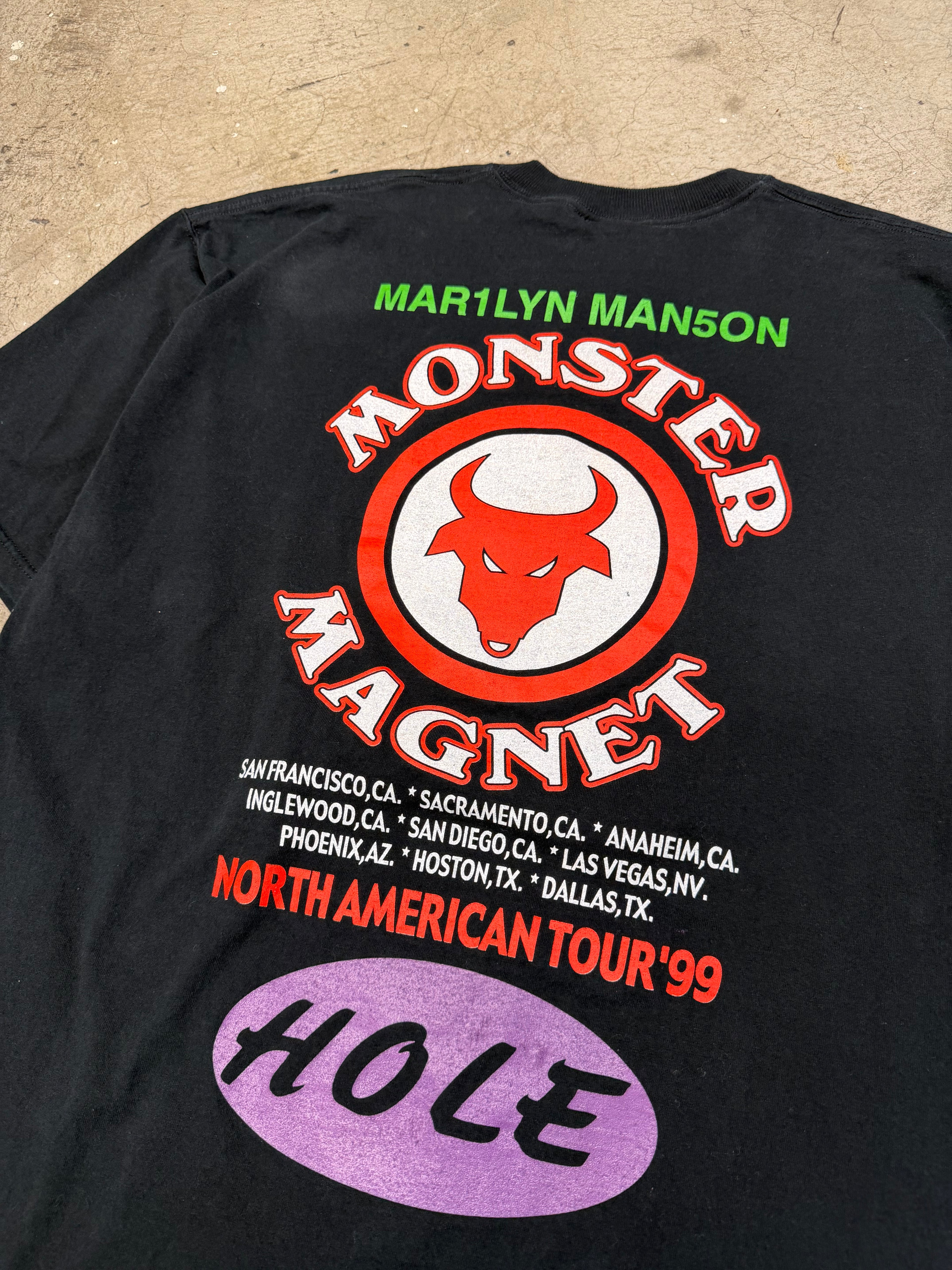 Vintage 1999 Marilyn Manson Hole Monster Magnet Tour Tshirt Size XXL