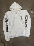 Chrome Hearts White Vertical Logo Hoodie Size Large Pre Owned