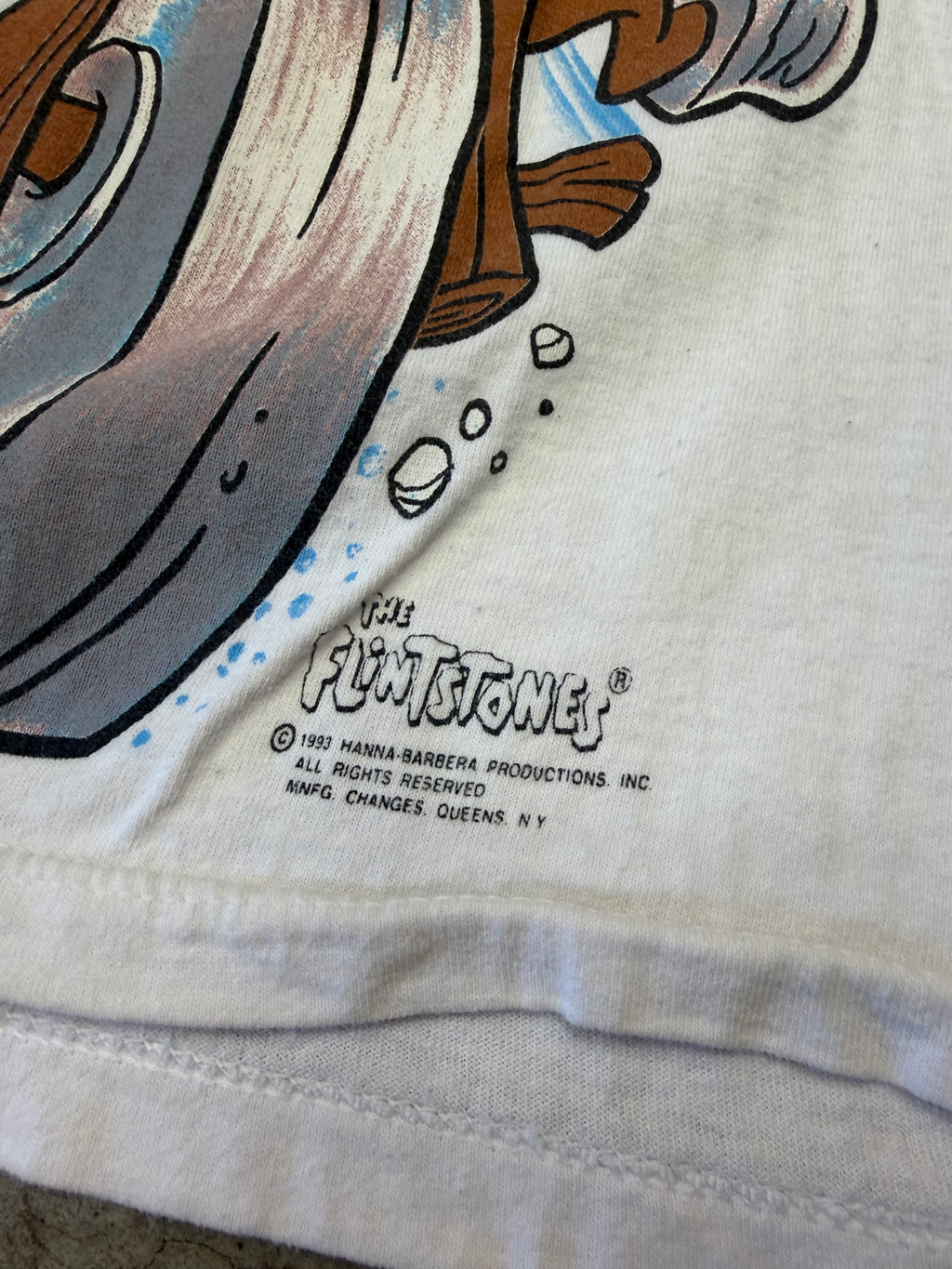 Vintage 90s Flintstones Bikers Tshirt Size Medium