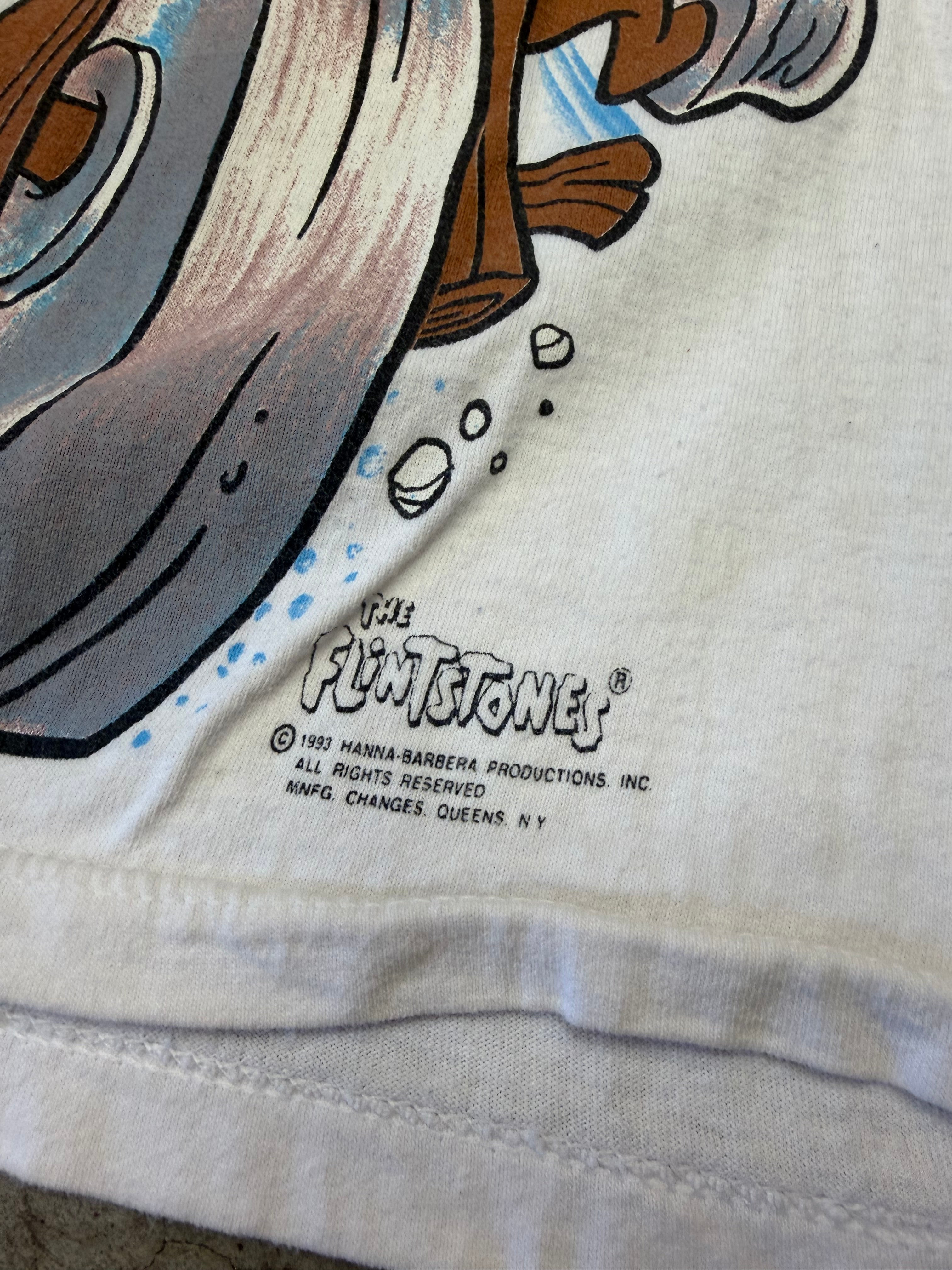 Vintage 90s Flintstones Bikers Tshirt Size Medium