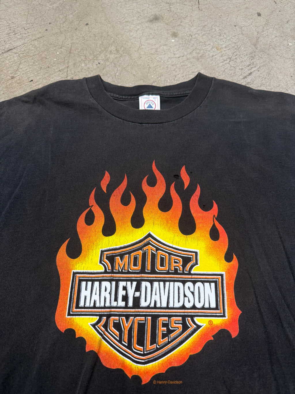 Vintage 90s Harley Flame Logo Tshirt Size Large