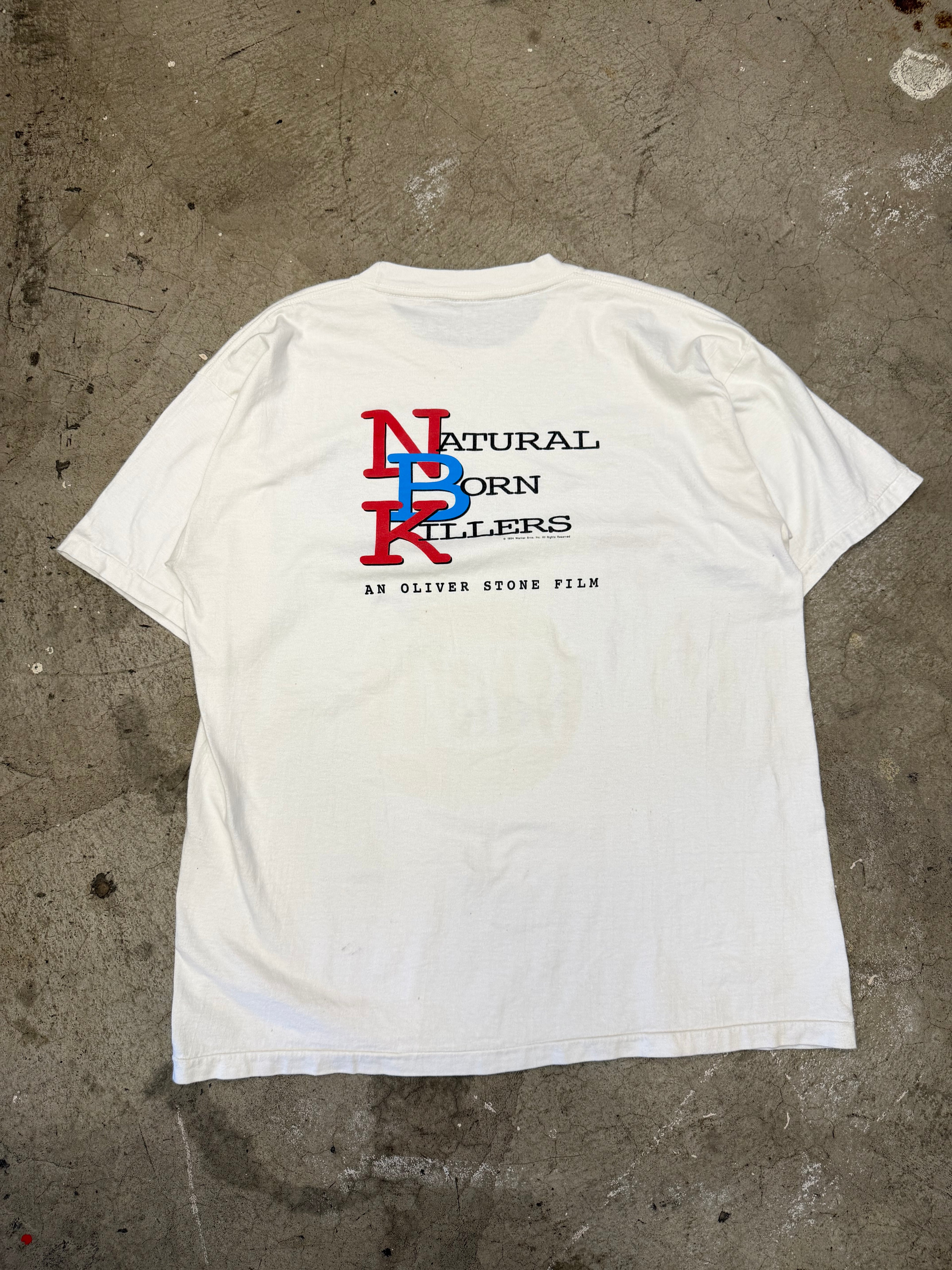 Vintage 1994 NBK Natural Born Killers Cartoon Movie Promo Tshirt Size XL