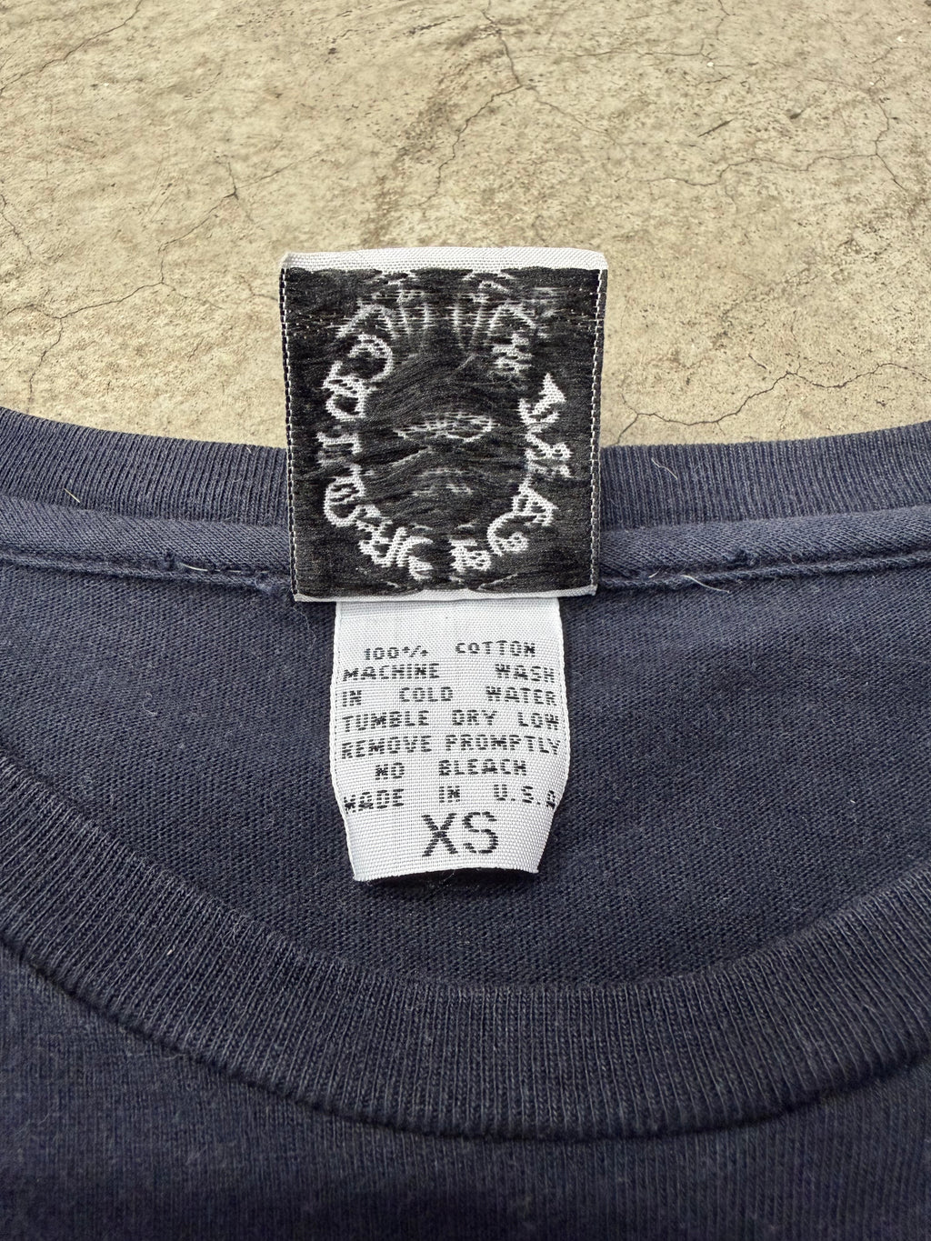 Vintage Chrome Hearts X Joe Foti Blue Foil Harris Teeter Tshirt Size XS Pre Owned