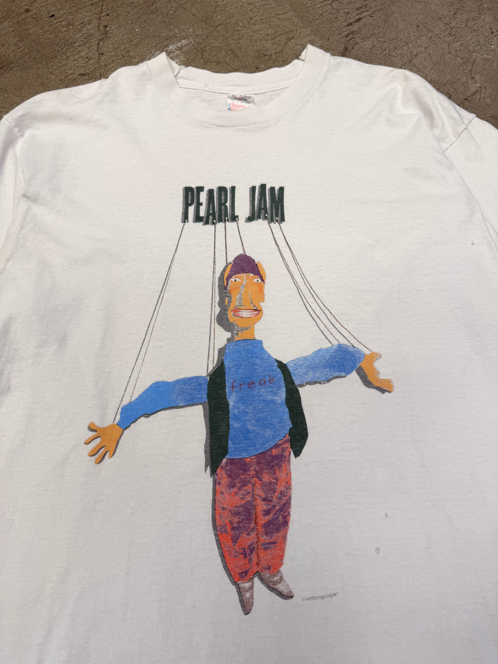 Vintage 1994 Pearl Jam Freak Puppet Tshirt Size XL