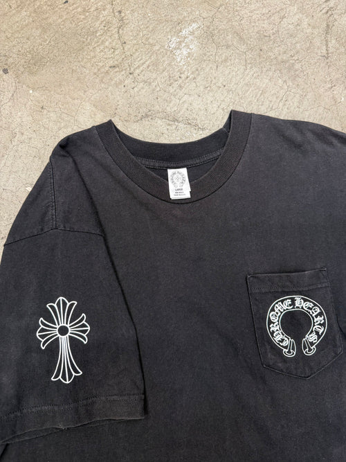 Chrome Hearts Cemetery Cross Scroll CH Black Tshirt Size Large Pre Owned